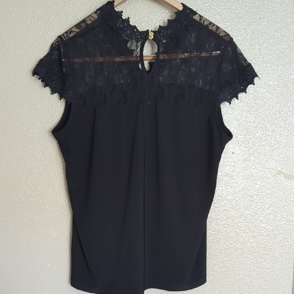 ⚡3x1 Bundle Lace Tops Anne Klein Black Lace Blouse, Red & Pink Mauve - Picture 5 of 16